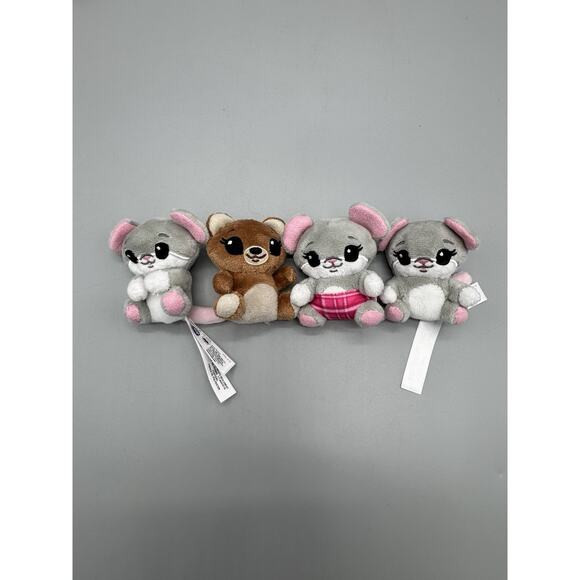 Tiny Tukkins Mini 4 Baby Mouse & 1 Squirrel Plush Lot W/ Set Of Cribs & Chair - Picture 2 of 16